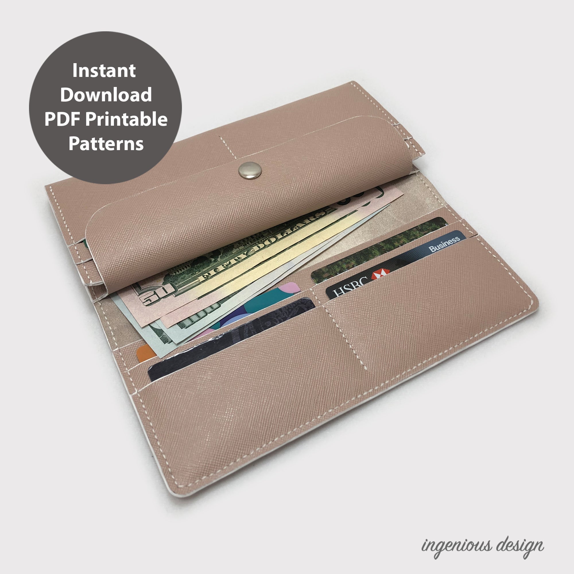 L03-0008 PDF patterns for leather wallet / long wallet – ingenious 