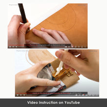 Load image into Gallery viewer, L01-0005 Crossbody Leather Bag with a Wooden Handle PDF Paper Pattern
