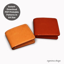 Load image into Gallery viewer, L03-0004 PDF patterns for leather short wallet
