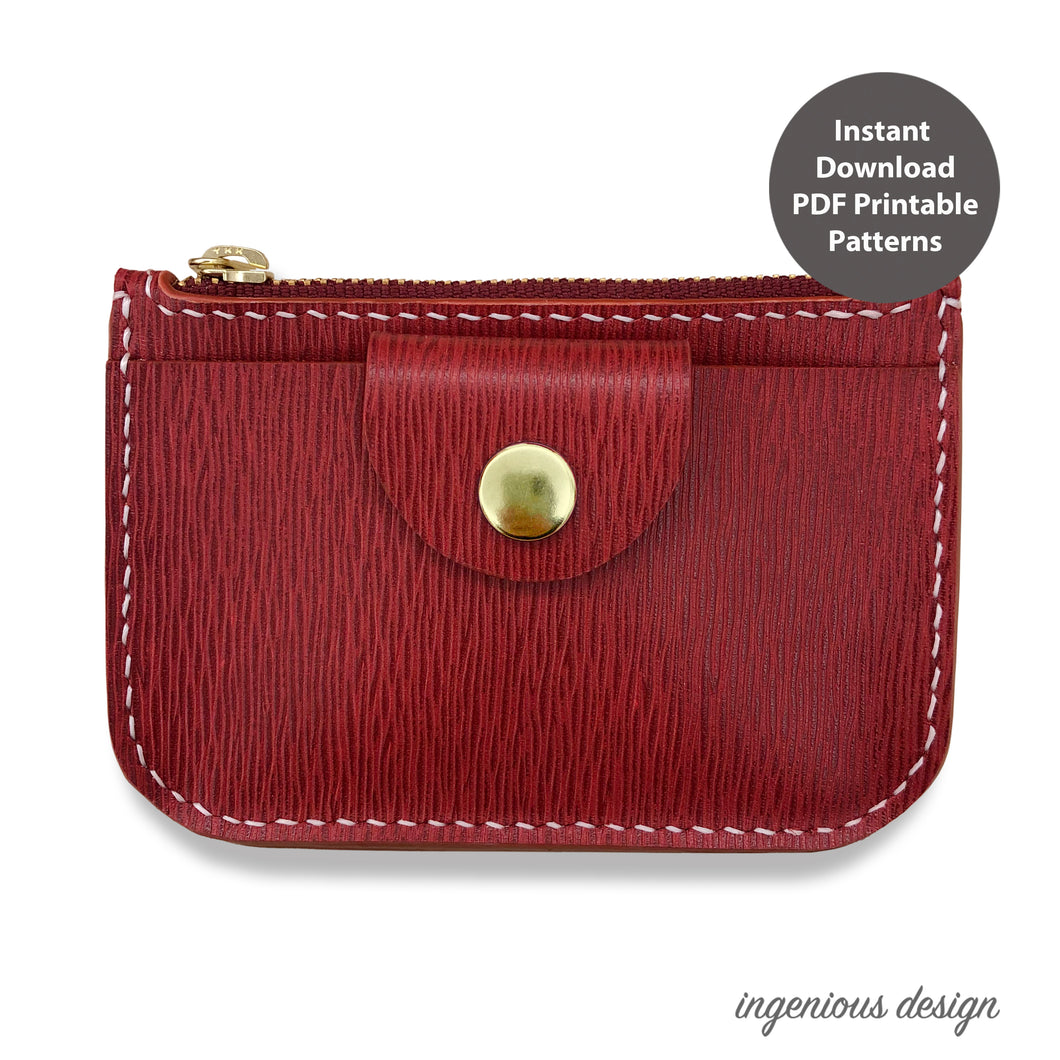 L03-0005 Leather key chain bag / coin bag PDF patterns
