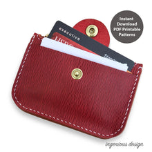 Load image into Gallery viewer, L03-0005 Leather key chain bag / coin bag PDF patterns
