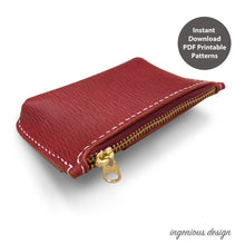 Load image into Gallery viewer, L03-0005 Leather key chain bag / coin bag PDF patterns
