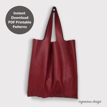 Load image into Gallery viewer, L05-0001 PDF patterns for leather tote bag / shopping bag
