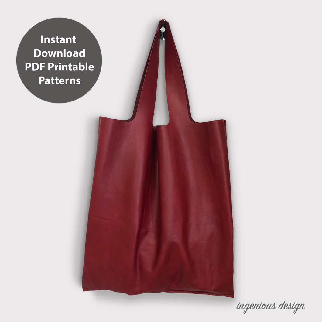 L05-0001 PDF patterns for leather tote bag / shopping bag