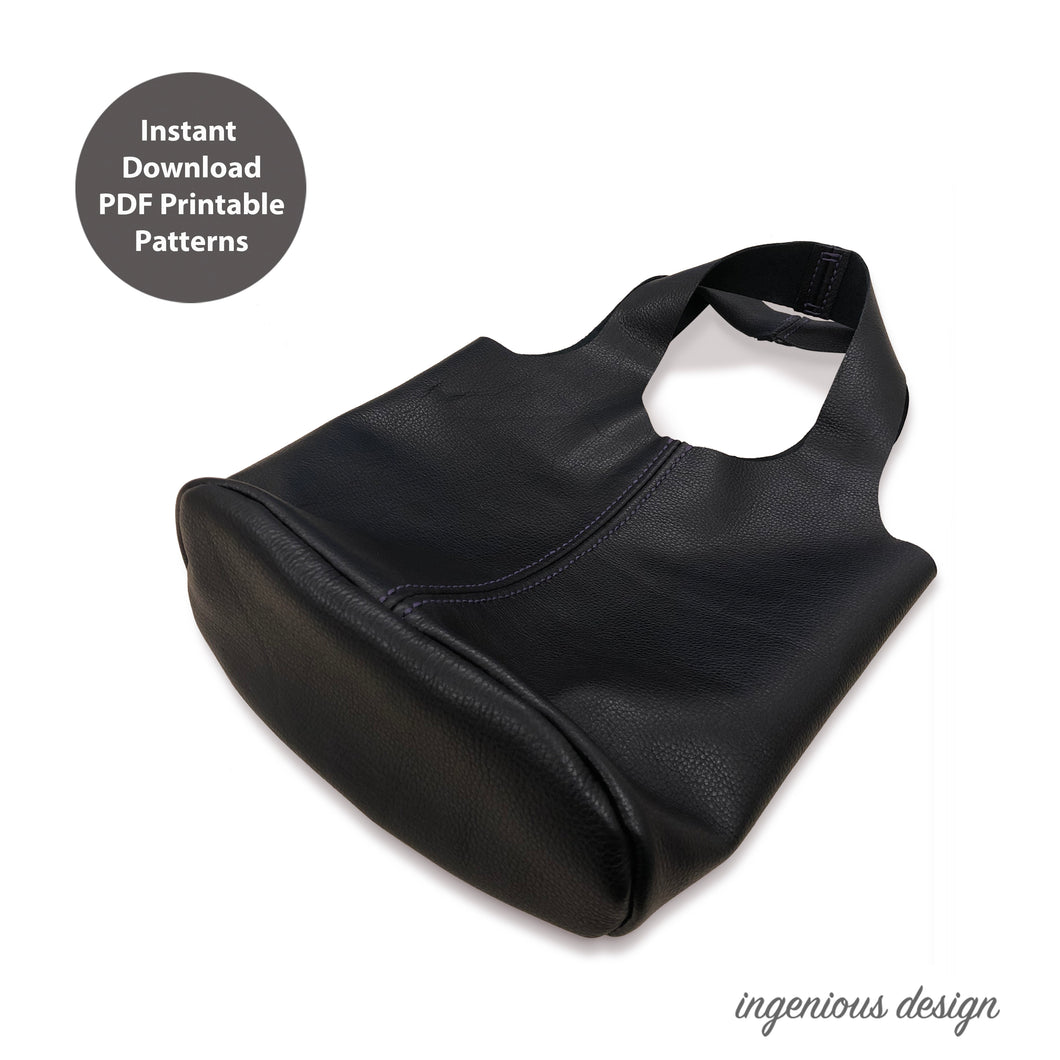 L05-0003 PDF patterns for small leather tote bag
