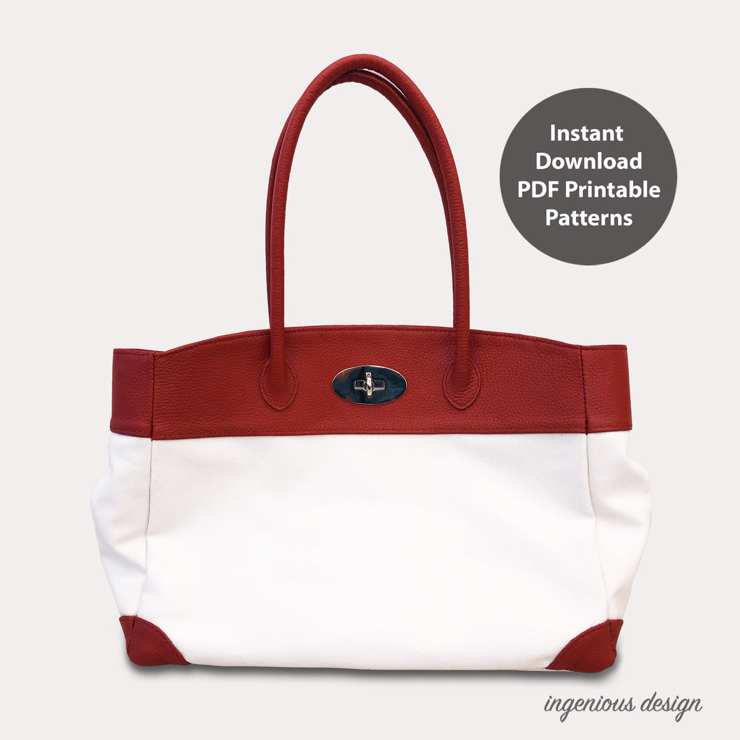 L05-0002 PDF patterns for leather & canvas tote bag